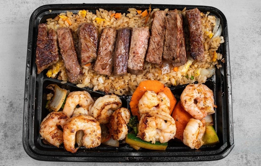 New York Steak & Shrimp Combination Plate.